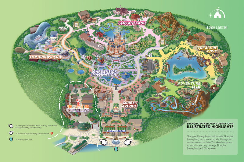 Map of the new Disneyland in Shanghai (Disney)